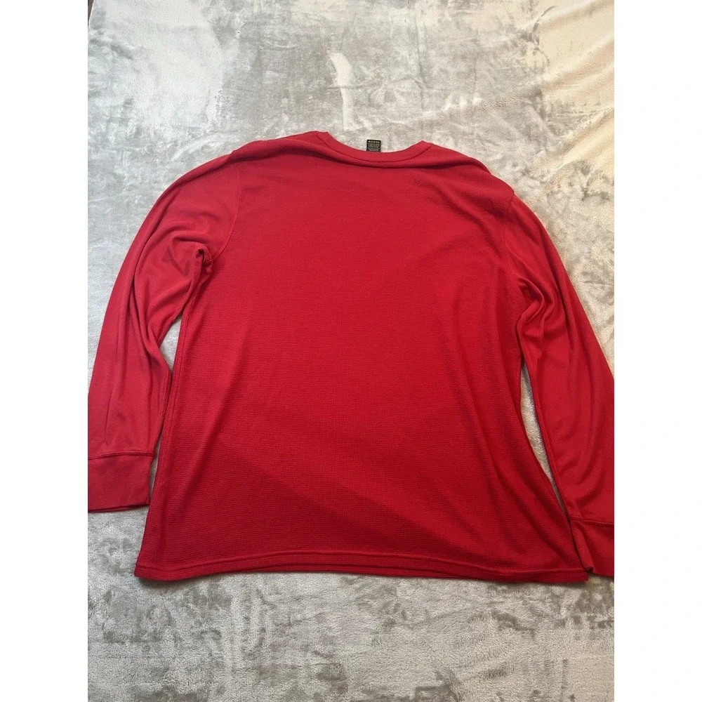 Polo Ralph Lauren Mens Thermal Shirt 2XL Red Waffle Knit Long Sleeve Pony Logo